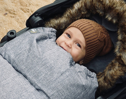 Brievelo Nordic Footmuff Chic Grey in a stroller